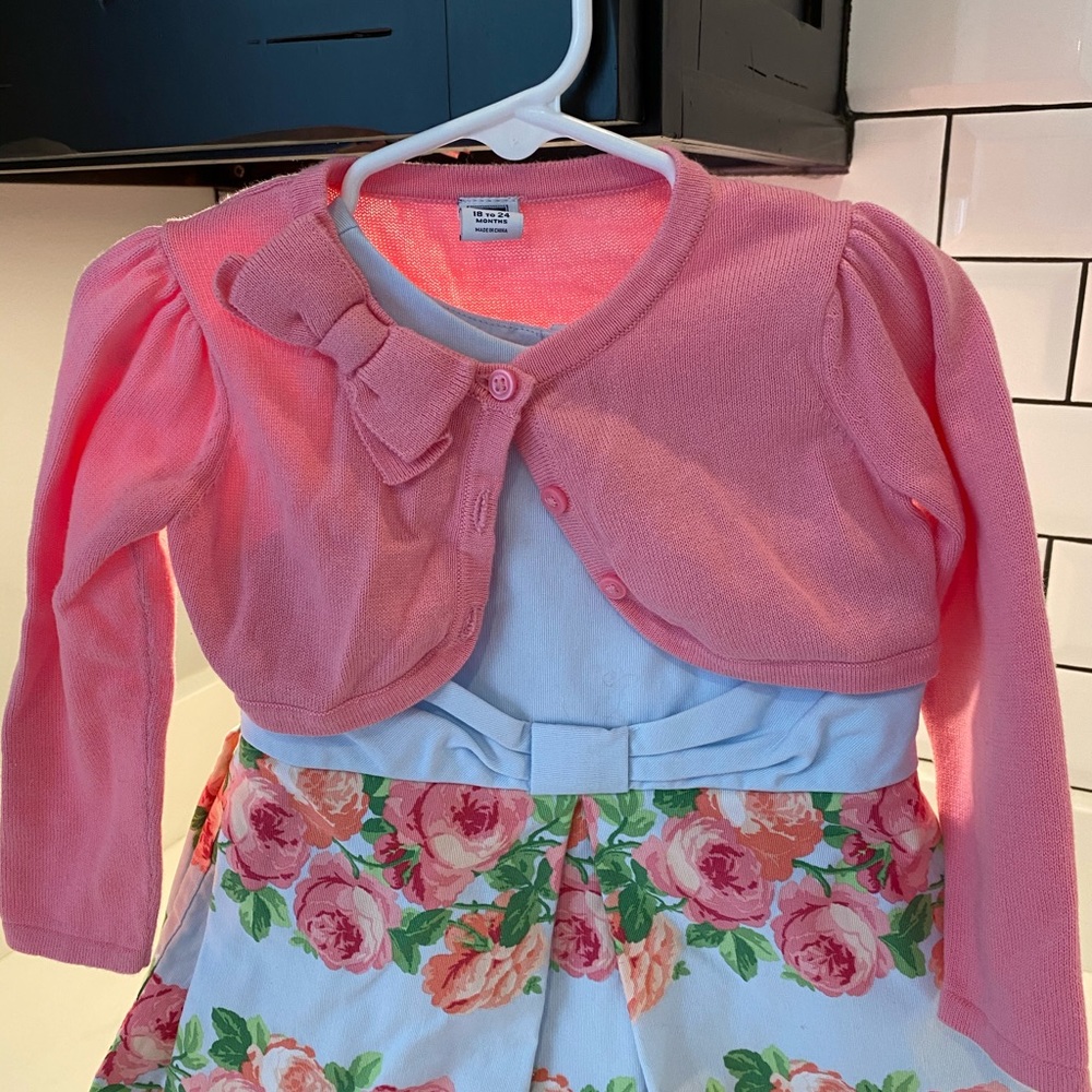 Janie and Jack dress with cardigan